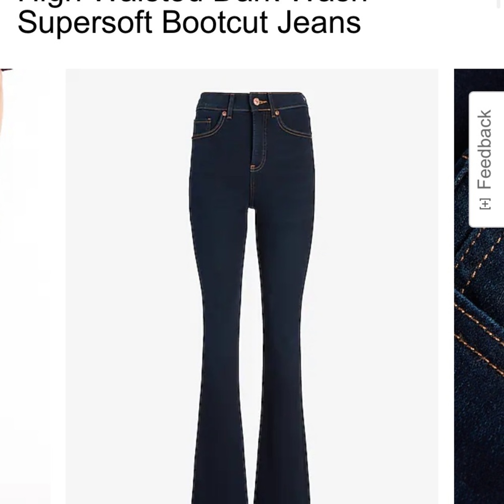 Express - High Waisted Dark Wash Supersoft Bootcut Jeans